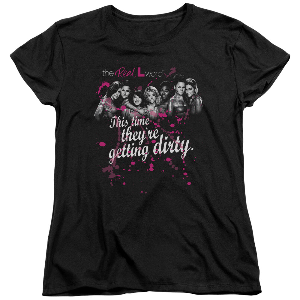 The Real L Word - Dirty - Short Sleeve Womens Tee - Black T-shirt