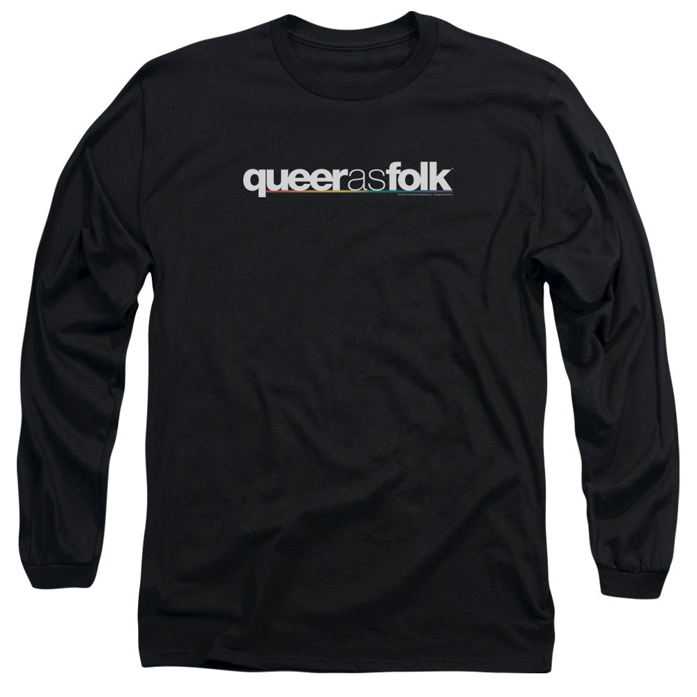 Queer As Folk - Logo - Long Sleeve Adult 18/1 - Black T-shirt