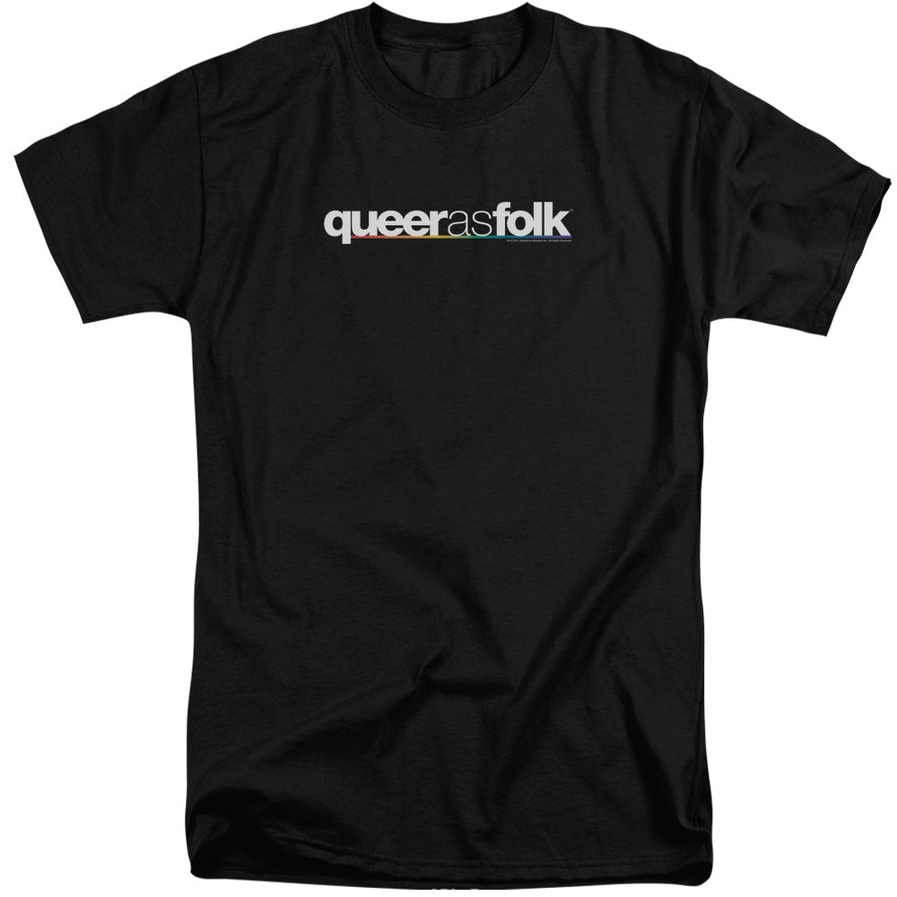 Queer As Folk - Logo - Short Sleeve Adult Tall - Black T-shirt