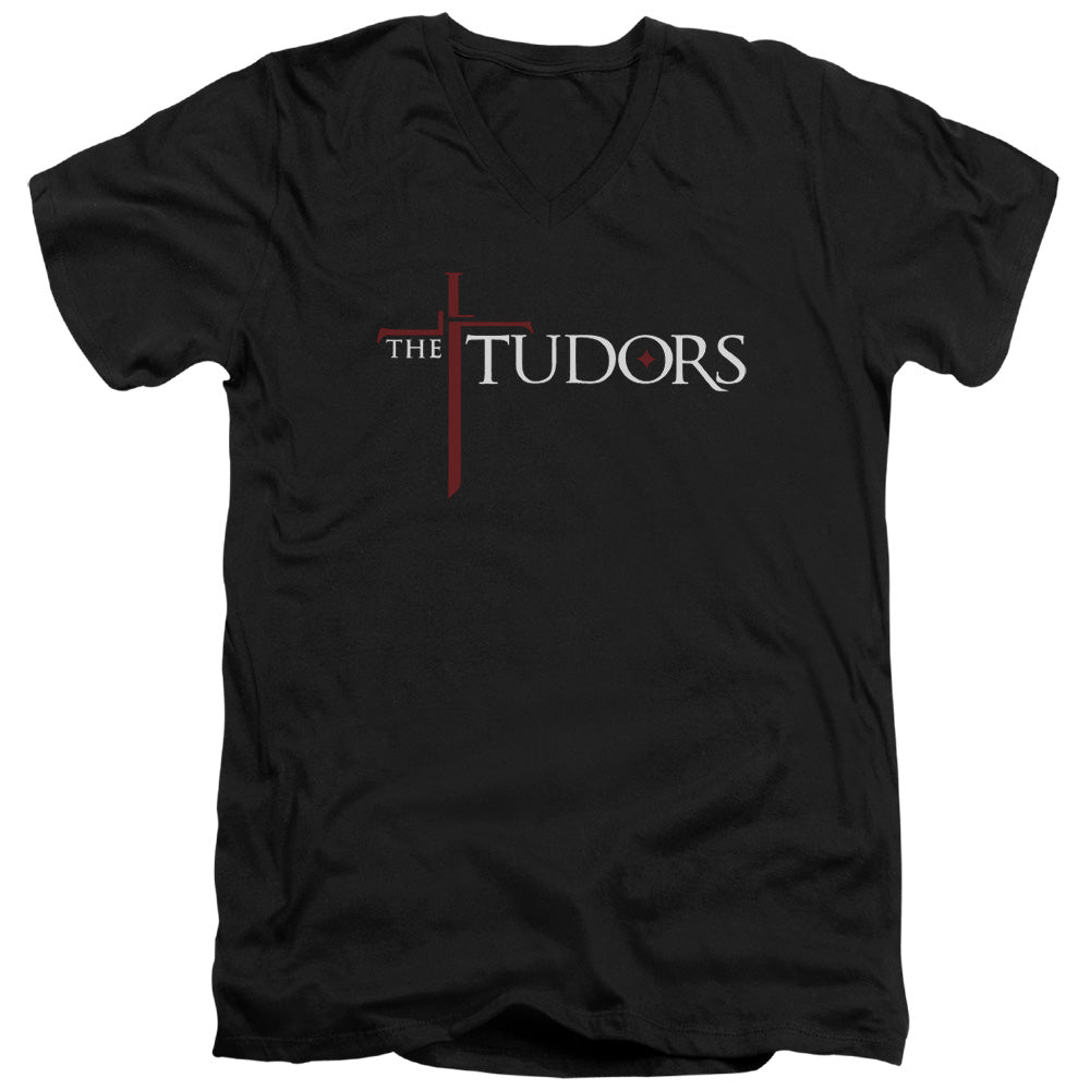 Tudors - Logo - Short Sleeve Adult V-neck - Black T-shirt