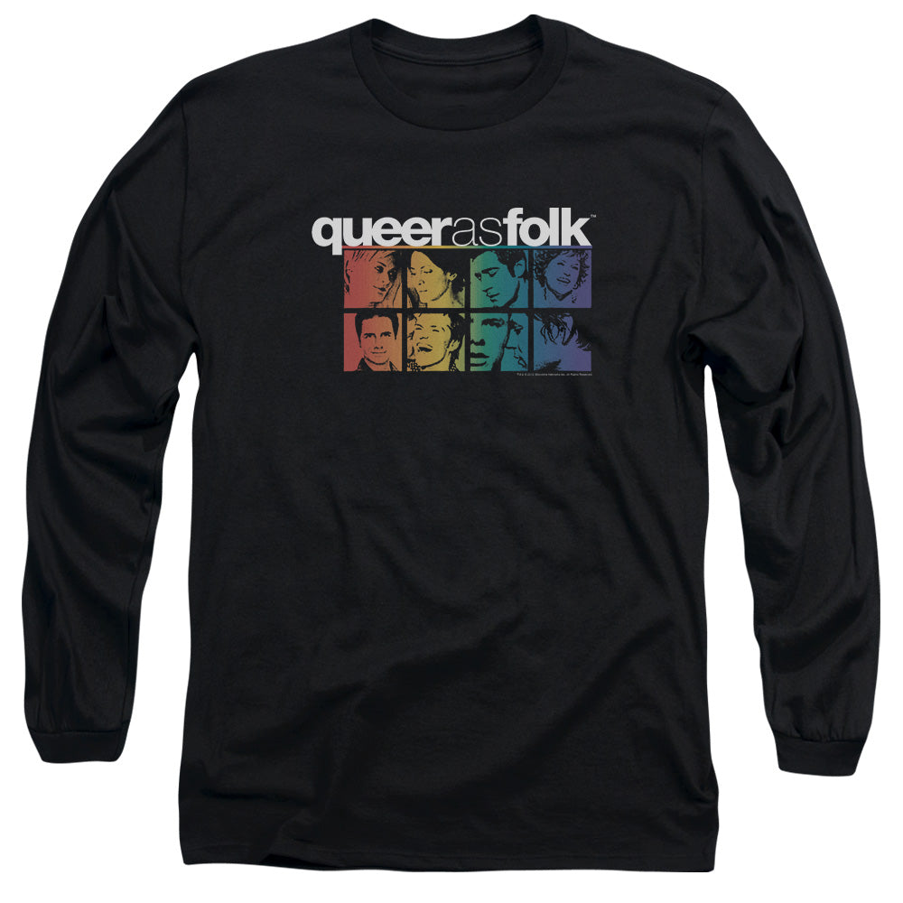 Queer As Folk - Cast - Long Sleeve Adult 18/1 - Black T-shirt