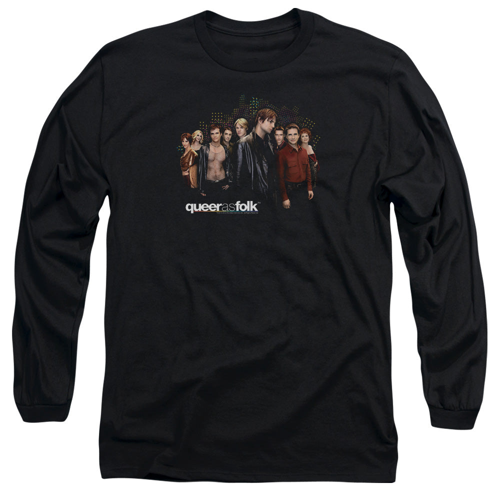 Queer As Folk - Title - Long Sleeve Adult 18/1 - Black T-shirt