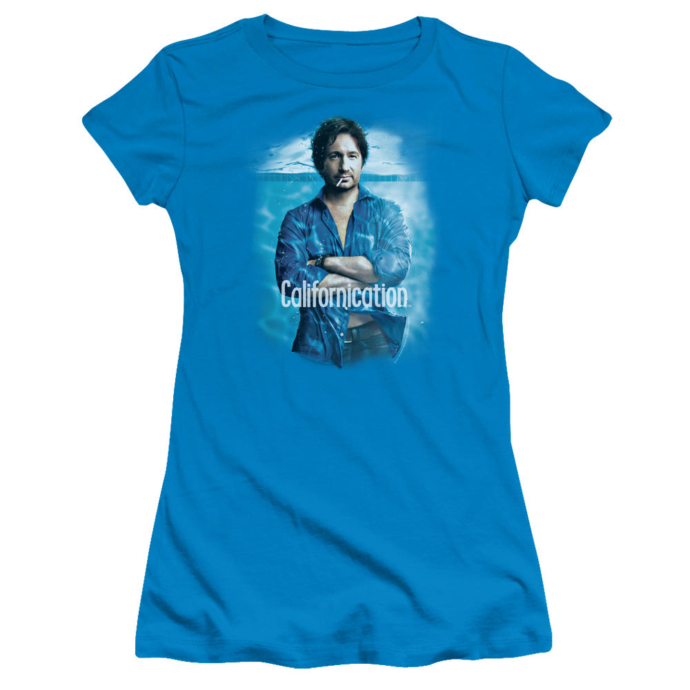 Californication - Way Too Deep - Short Sleeve Junior Sheer - Turquoise T-shirt