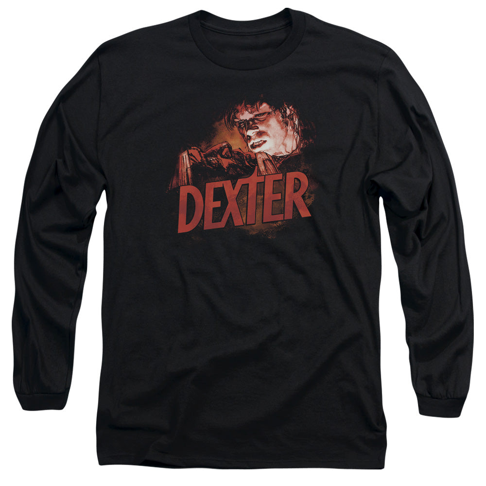 Dexter - Drawing - Long Sleeve Adult 18/1 - Black T-shirt