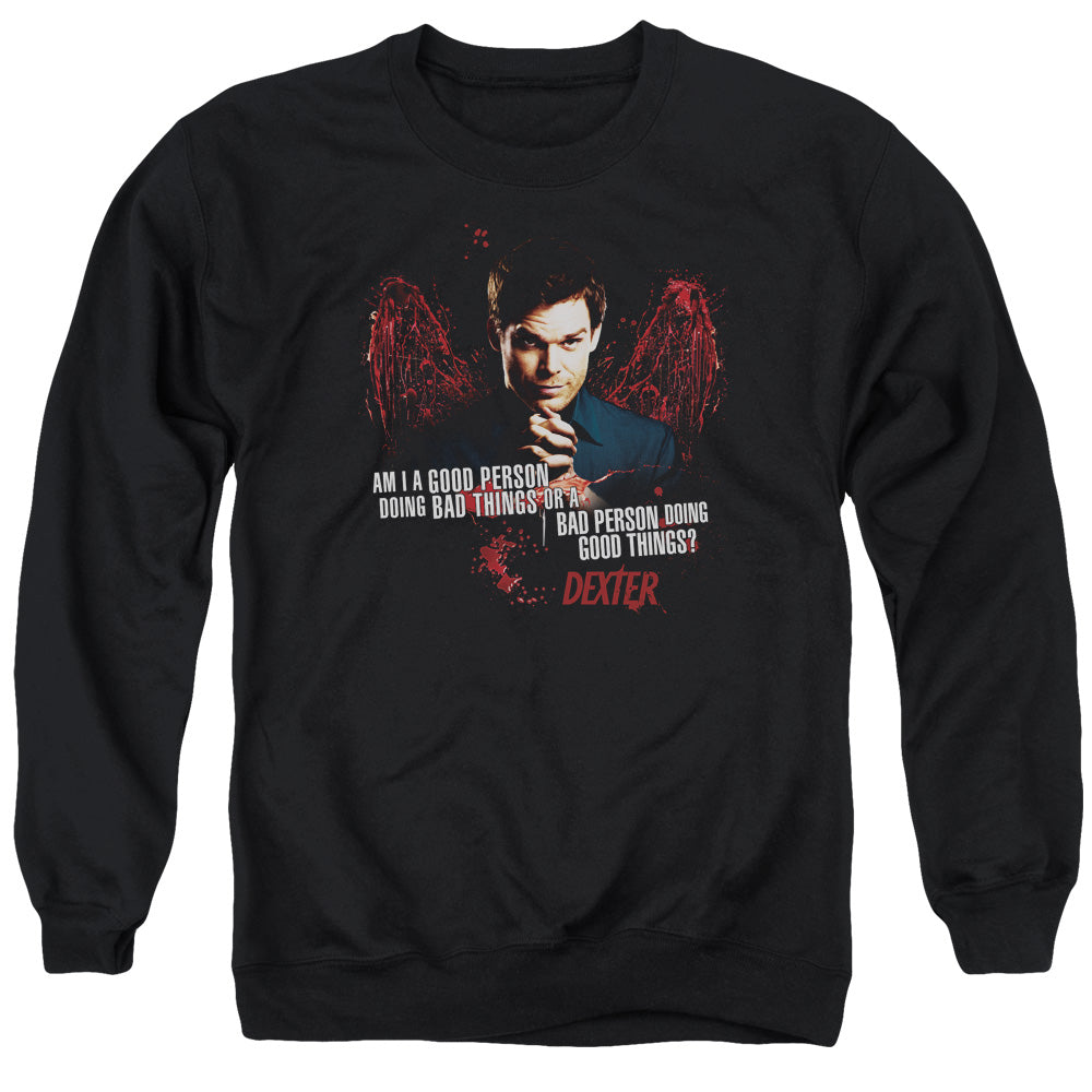 Dexter - Good Bad - Adult Crewneck Sweatshirt - Black