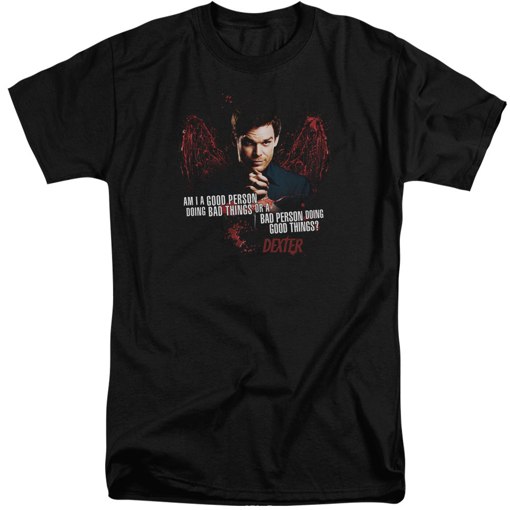 Dexter - Good Bad - Short Sleeve Adult Tall - Black T-shirt