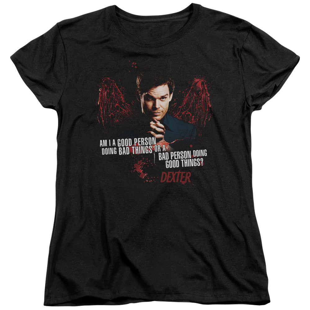 Dexter - Good Bad - Short Sleeve Womens Tee - Black T-shirt