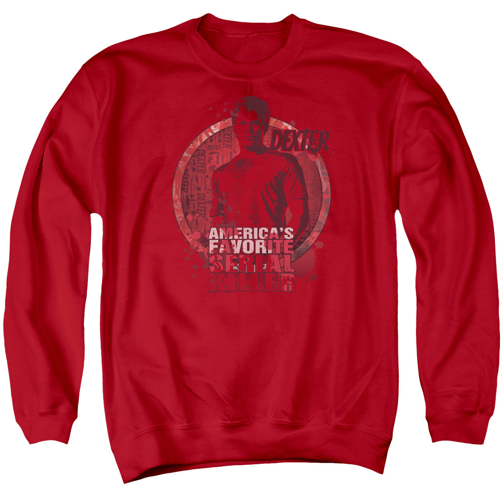Dexter - Americas Favorite - Adult Crewneck Sweatshirt - Red