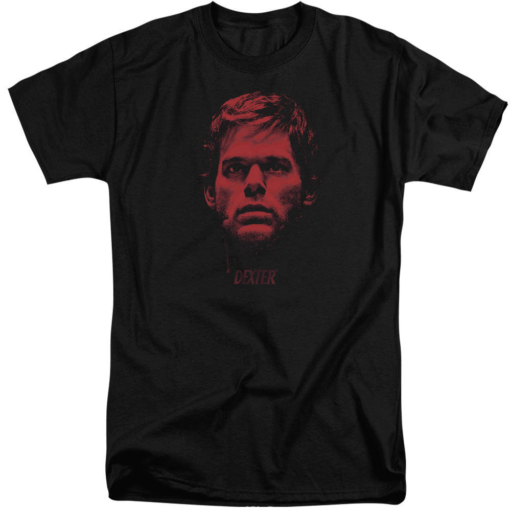 Dexter - Bloody Face - Short Sleeve Adult Tall - Black T-shirt