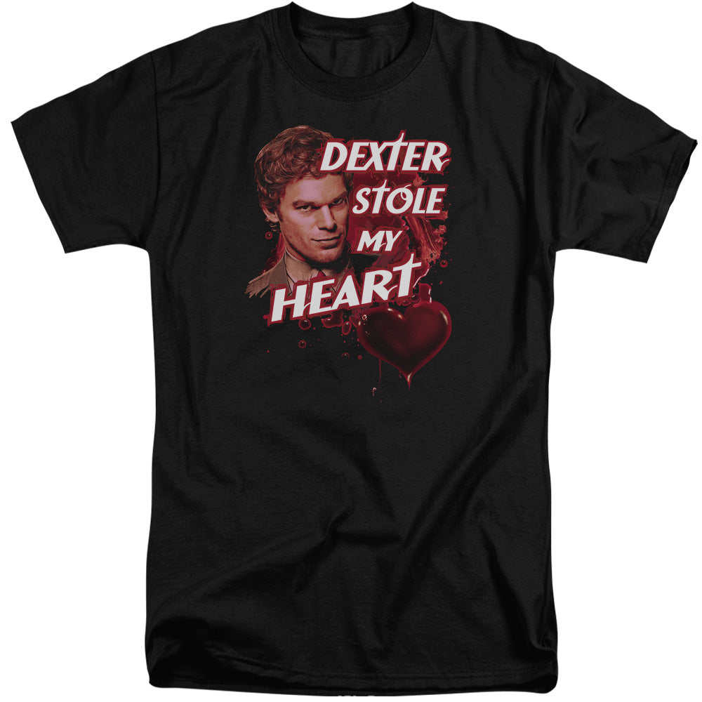 Dexter - Bloody Heart - Short Sleeve Adult Tall - Black T-shirt