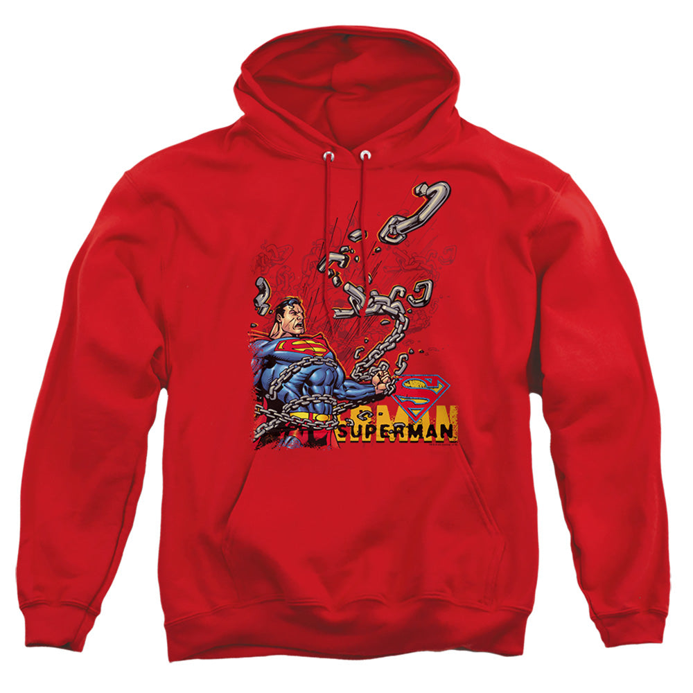 Superman - Breaking Chains - Adult Pull-over Hoodie - Red