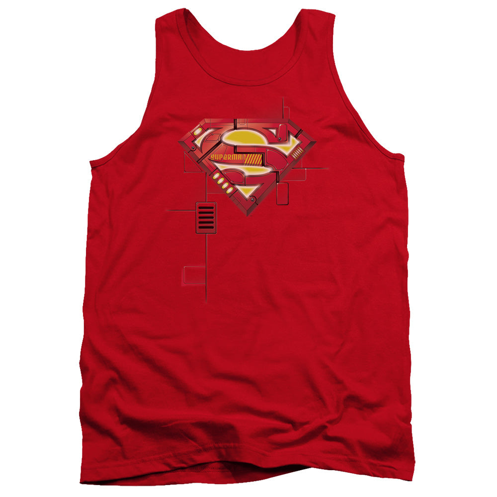 Superman - Super Mech Shield - Adult Tank - Red
