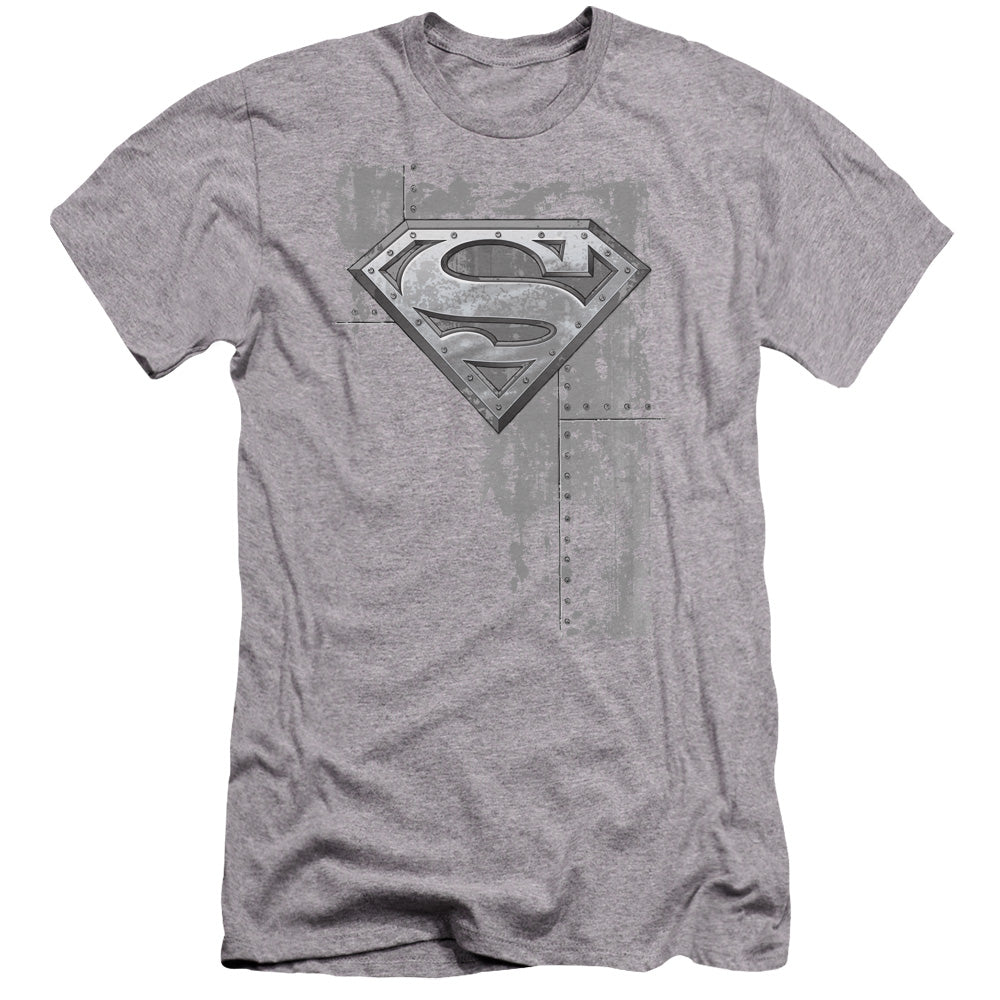 Superman - Riveted Metal-premuim Canvas Adult Slim Fit 30/1 - Athletic Heather