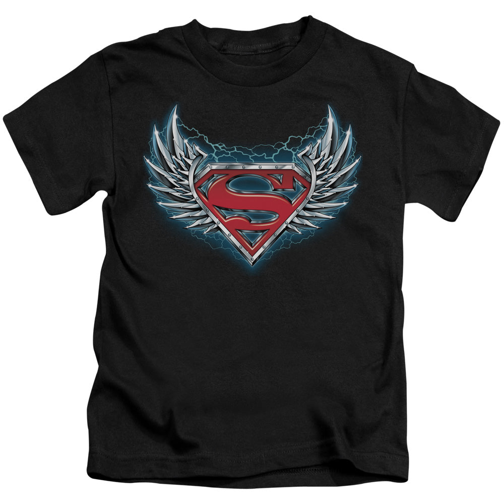 SUPERMAN STEEL WINGS LOGO - S/S JUVENILE 18/1 - BLACK - T-Shirt
