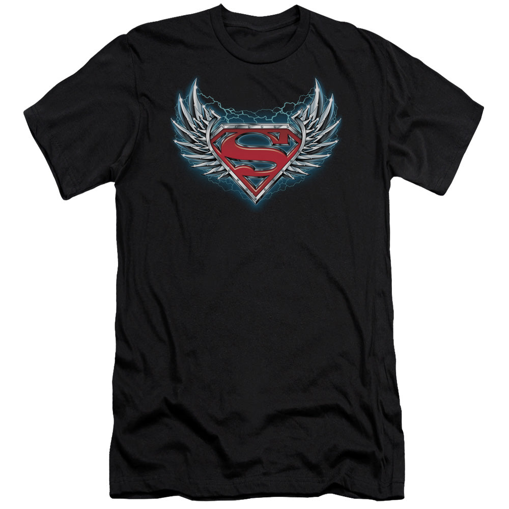 Superman - Steel Wings Logo-premuim Canvas Adult Slim Fit 30/1 - Black