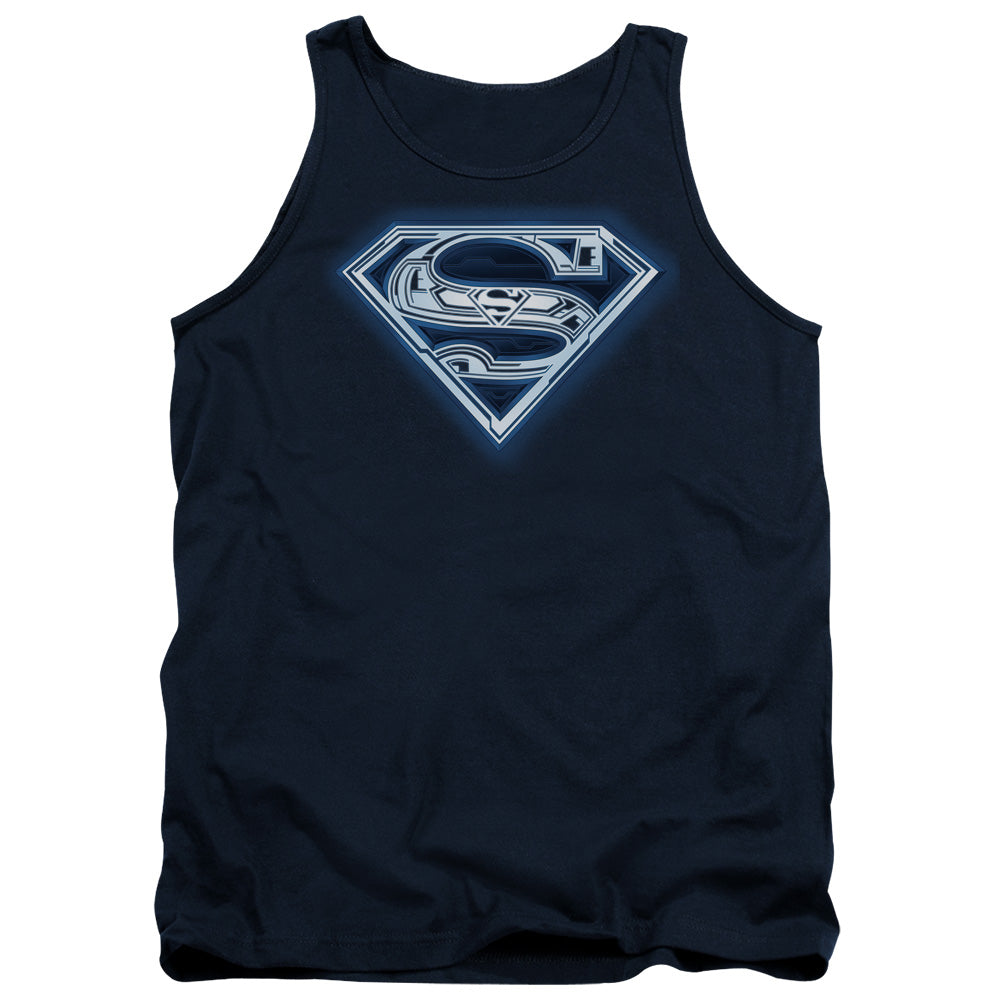 Superman - Cyber Shield - Adult Tank - Navy