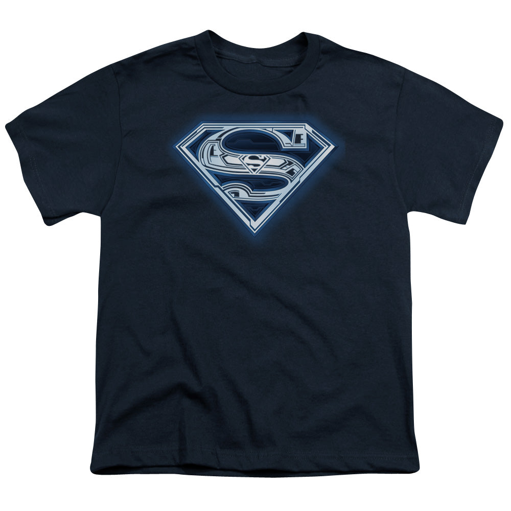 SUPERMAN CYBER SHIELD - S/S YOUTH 18/1 - NAVY T-Shirt