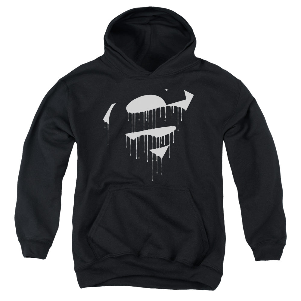 Superman - Dripping Shield - Youth Pull-over Hoodie - Black
