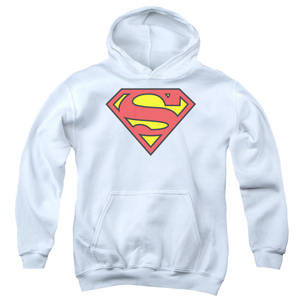 Superman - Classic Logo - Youth Pull-over Hoodie - White