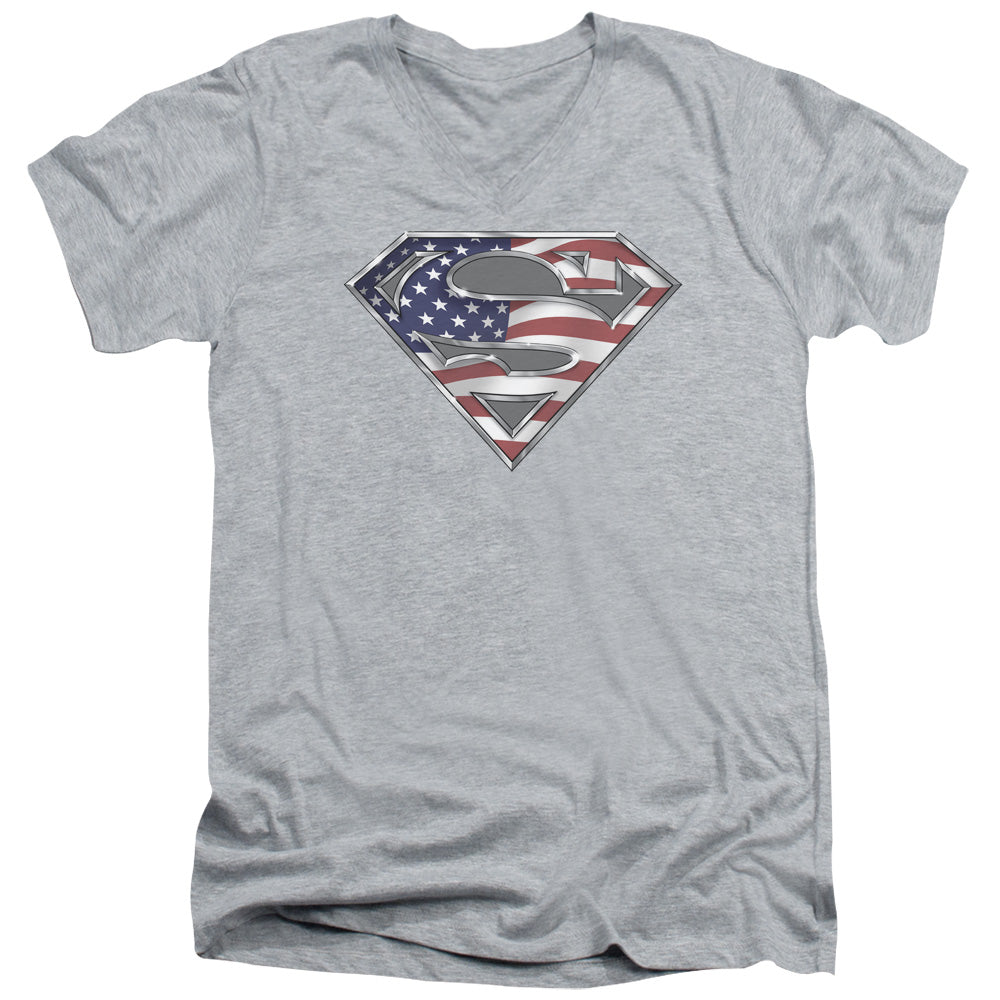 SUPERMAN ALL - S/S ADULT V-NECK - ATHLETIC HEATHER T-Shirt