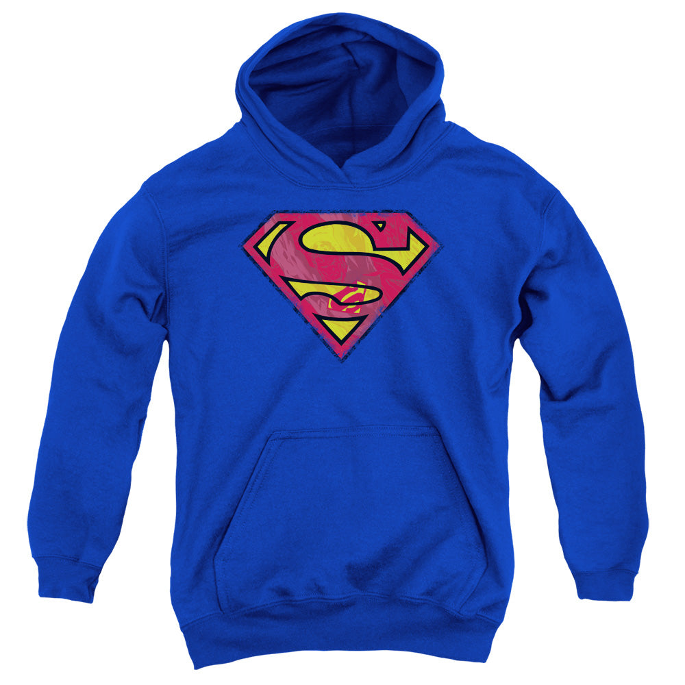 Superman - Action Shield - Youth Pull-over Hoodie - Royal
