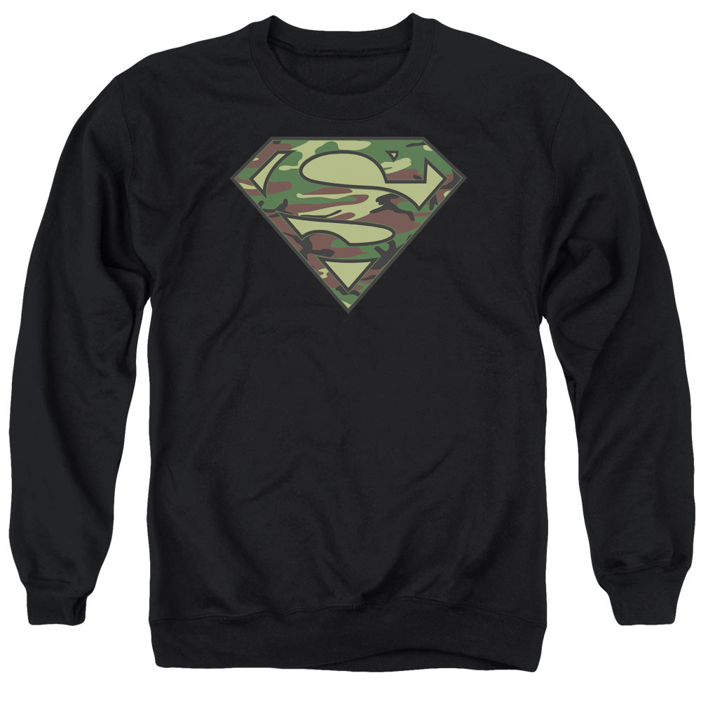 Superman - Camo Logo - Adult Crewneck Sweatshirt - Black