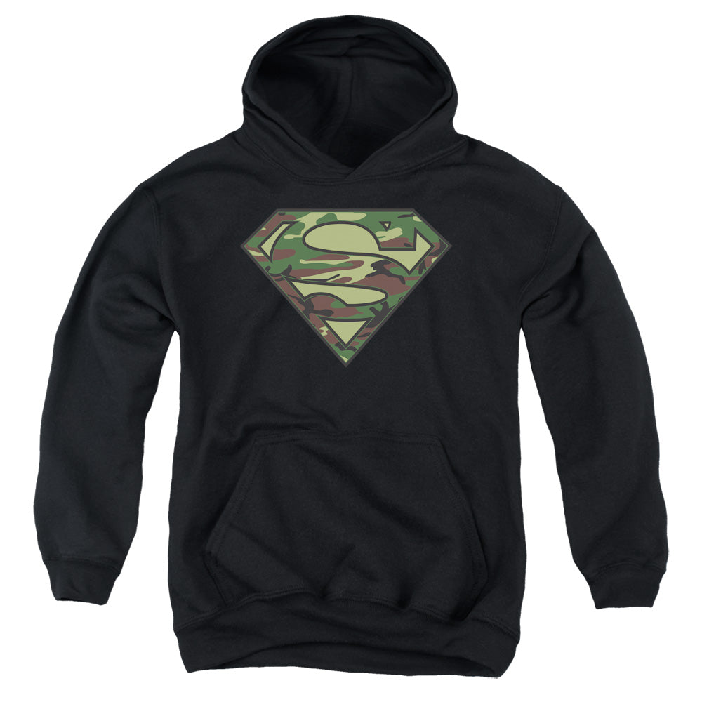 Superman - Camo Logo - Youth Pull-over Hoodie - Black