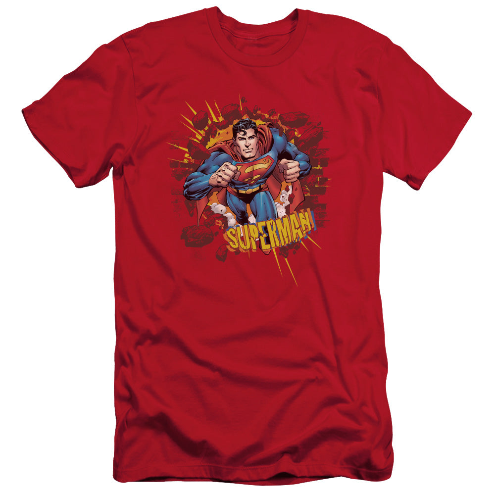 Superman - Sorry About The Wall - Short Sleeve Adult 30/1 - Red T-shirt