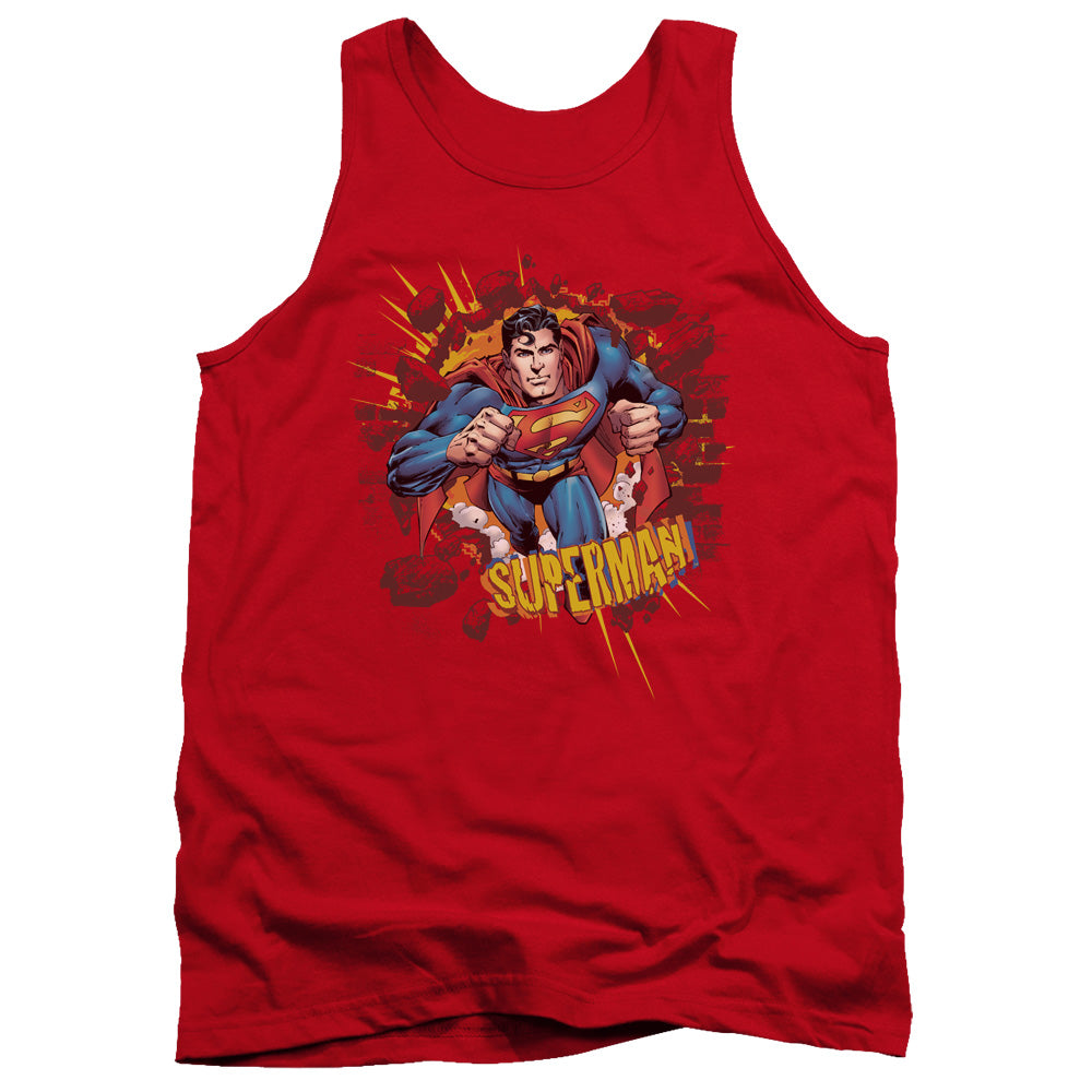 Superman - Sorry About The Wall - Adult Tank - Red
