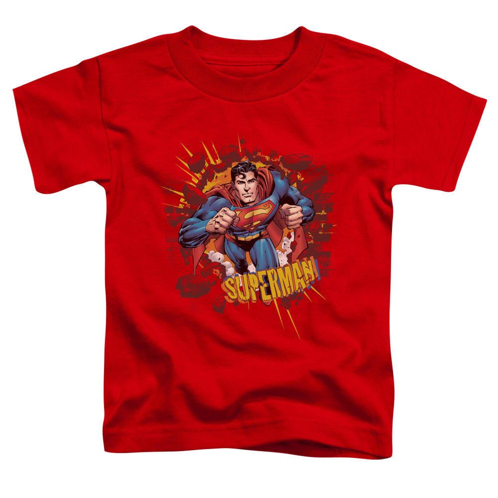 Superman - Sorry About The Wall - Short Sleeve Toddler Tee - Red T-shirt