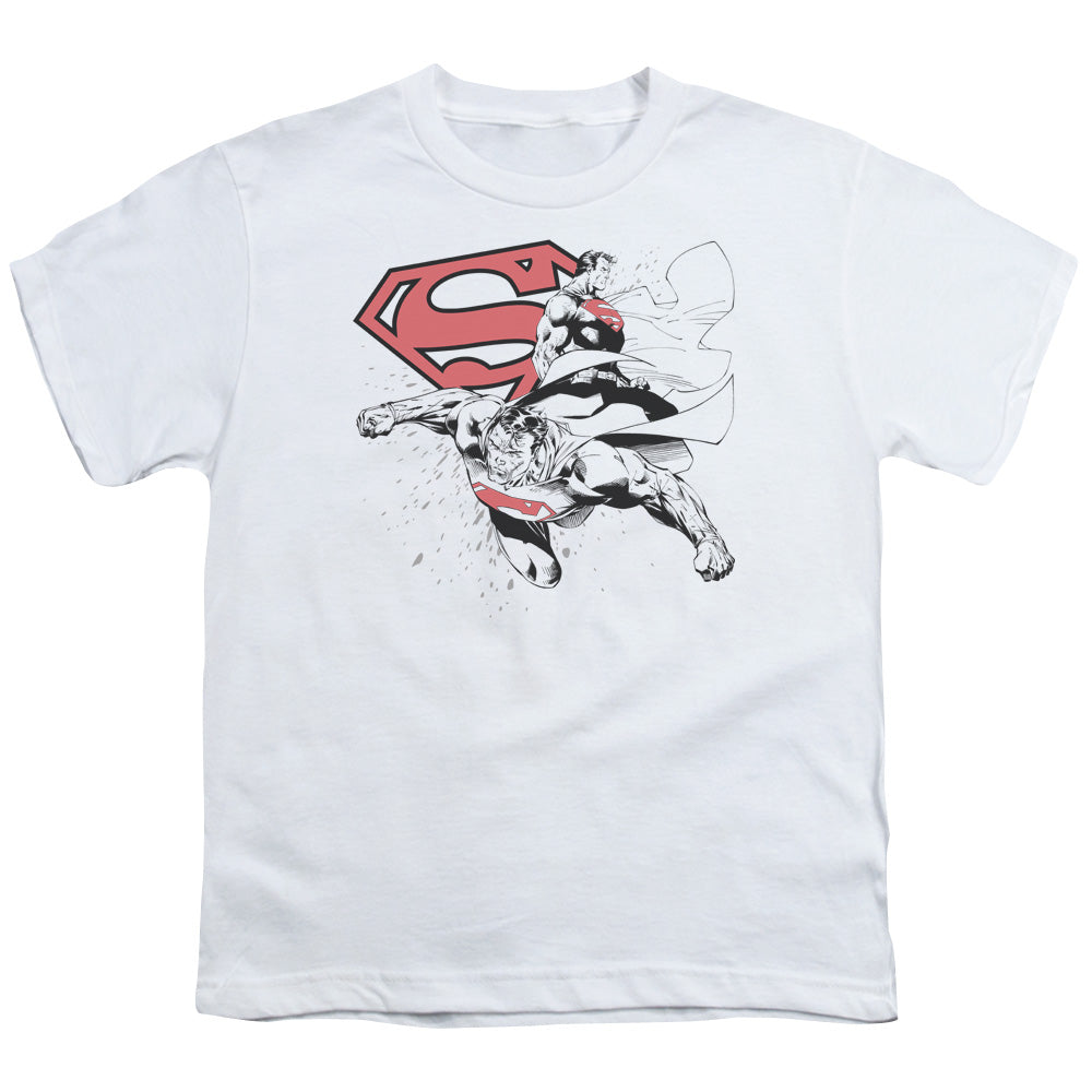 Superman - Double The Power - Short Sleeve Youth 18/1 - White T-shirt