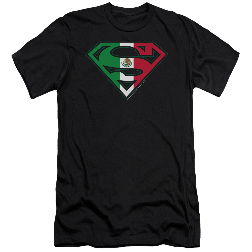 Superman - Mexican Flag Shield-premuim Canvas Adult Slim Fit 30/1 - Black