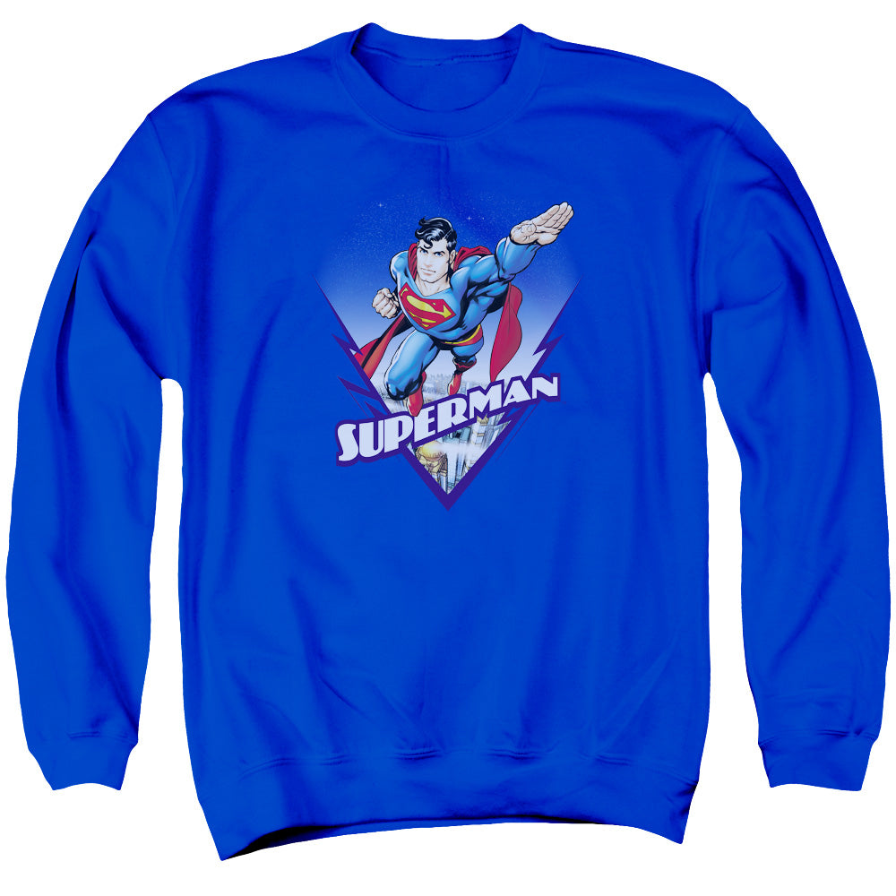 Superman - Looks Like A Job For - Adult Crewneck Sweatshirt - Royal Blue
