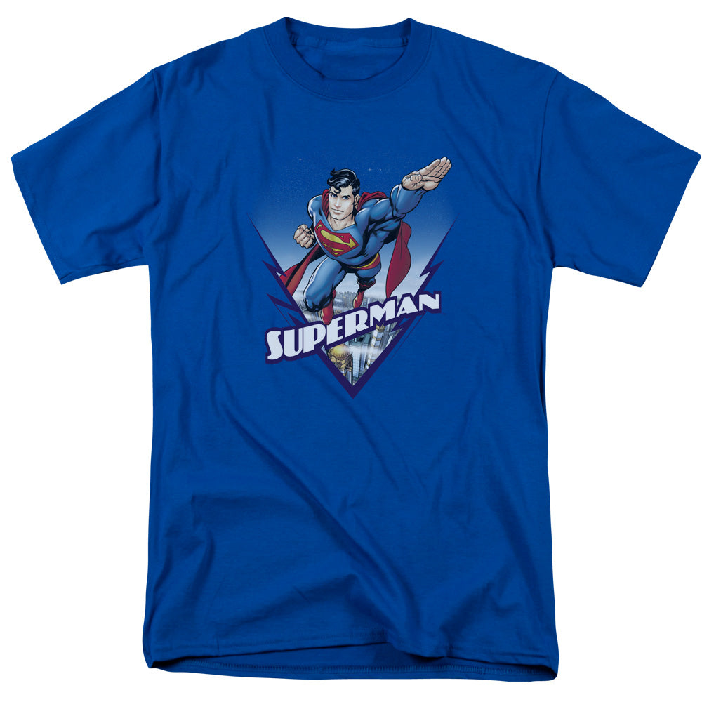 Superman - Looks Like A Job For - Short Sleeve Adult 18/1 - Royal Blue T-shirt