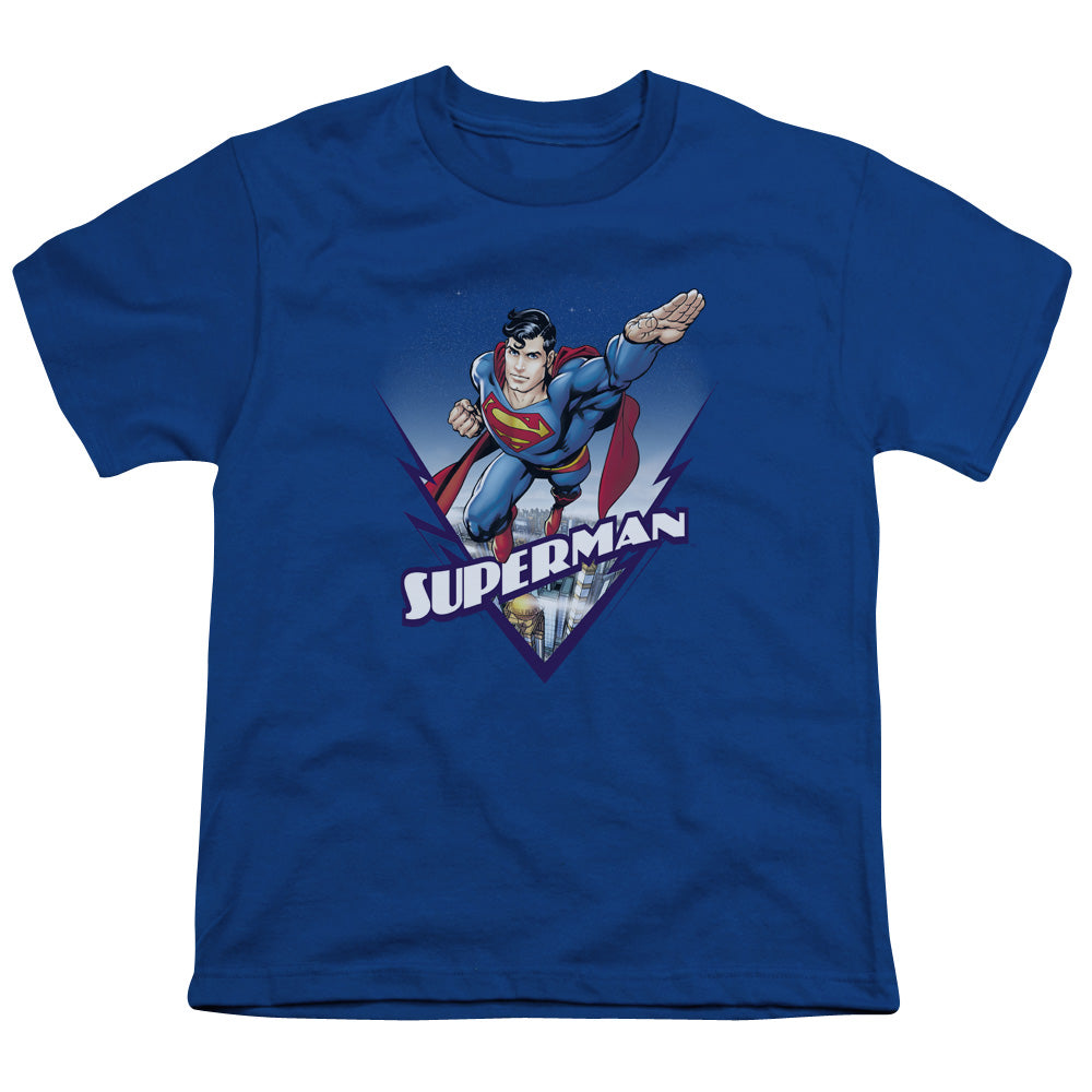 Superman - Looks Like A Job For - Short Sleeve Youth 18/1 - Royal Blue T-shirt