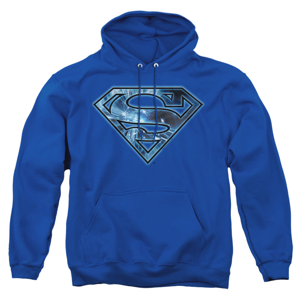 Superman - On Ice Shield - Adult Pull-over Hoodie - Royal Blue