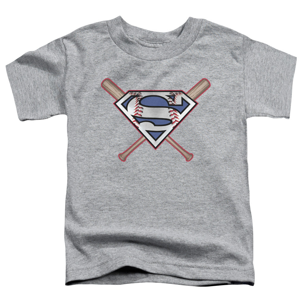 Superman - Crossed Bats - Short Sleeve Toddler Tee - Athletic Heather T-shirt