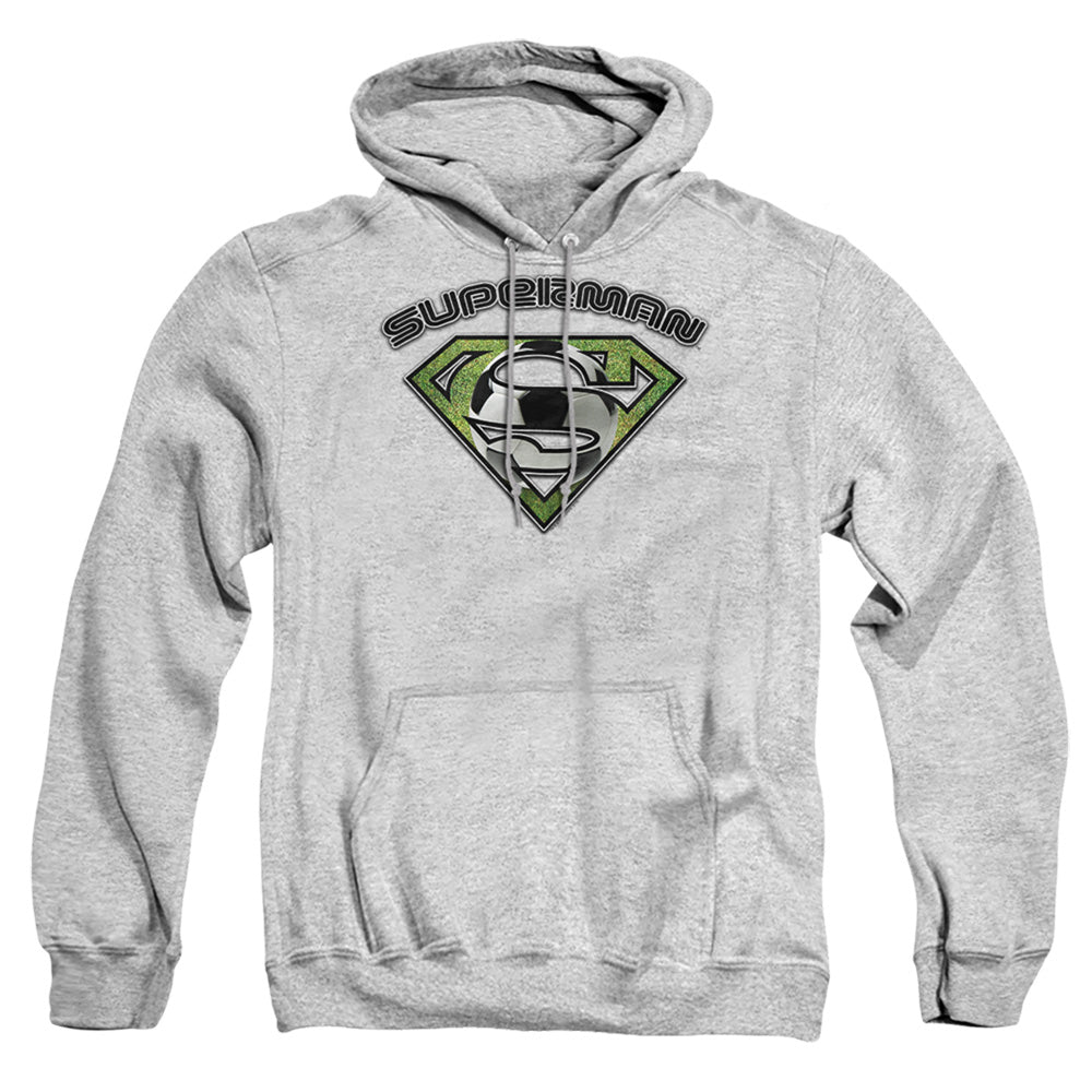 Superman - Soccer Shield - Adult Pull-over Hoodie - Athletic Heather