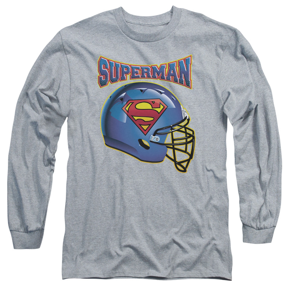 Superman - Helmet - Long Sleeve Adult 18/1 - Athletic Heather T-shirt