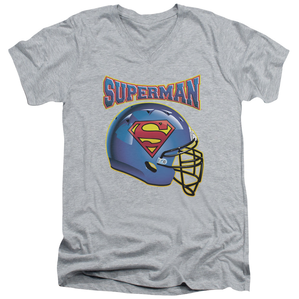 SUPERMAN HELMET - S/S ADULT V-NECK - ATHLETIC HEATHER T-Shirt