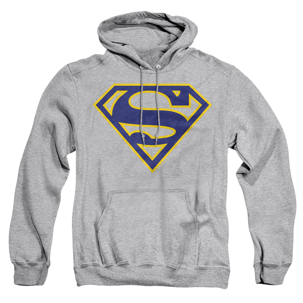 Superman - Maize & Blue Shield - Adult Pull-over Hoodie - Athletic Heather
