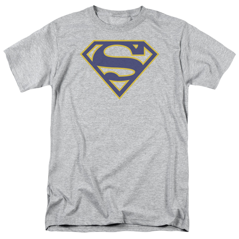 Superman - Maize & Blue Shield - Short Sleeve Adult 18/1 - Athletic Heather T-shirt