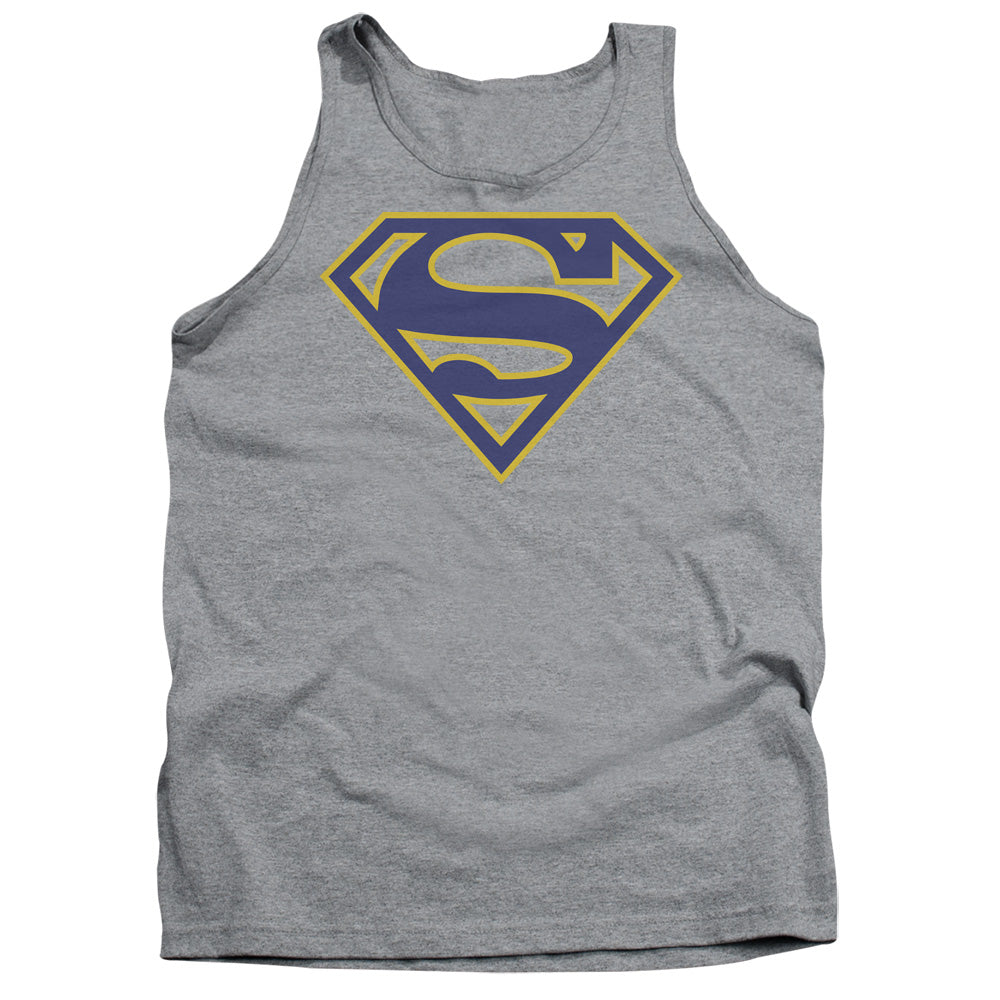Superman - Maize & Blue Shield - Adult Tank - Athletic Heather