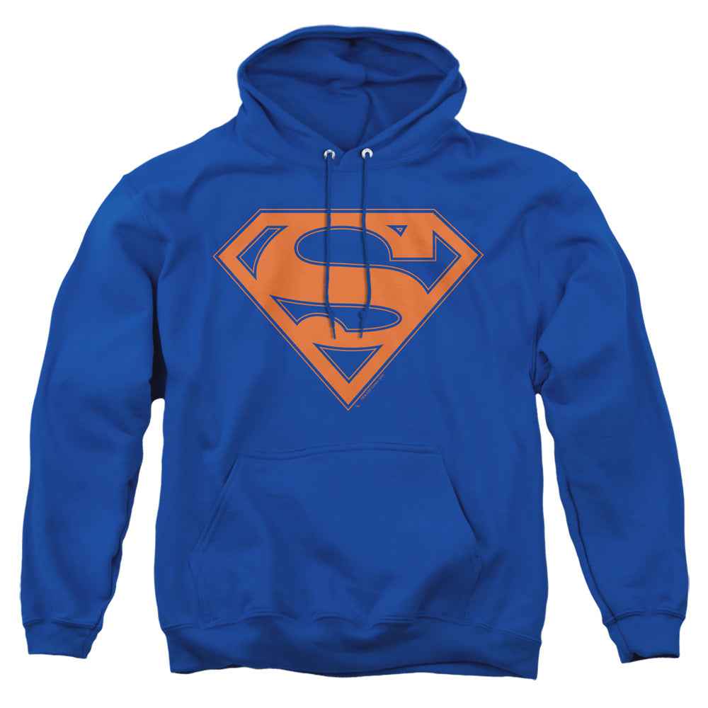 Superman - Blue & Orange Shield - Adult Pull-over Hoodie - Royal Blue