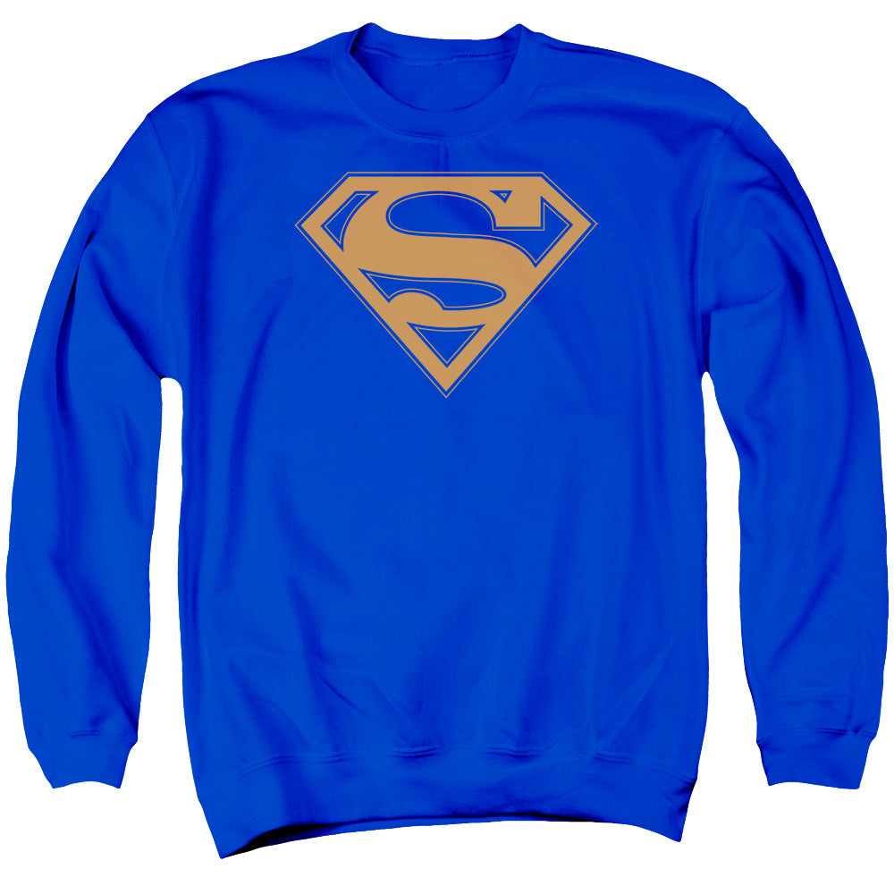 Superman - Blue & Orange Shield - Adult Crewneck Sweatshirt - Royal Blue