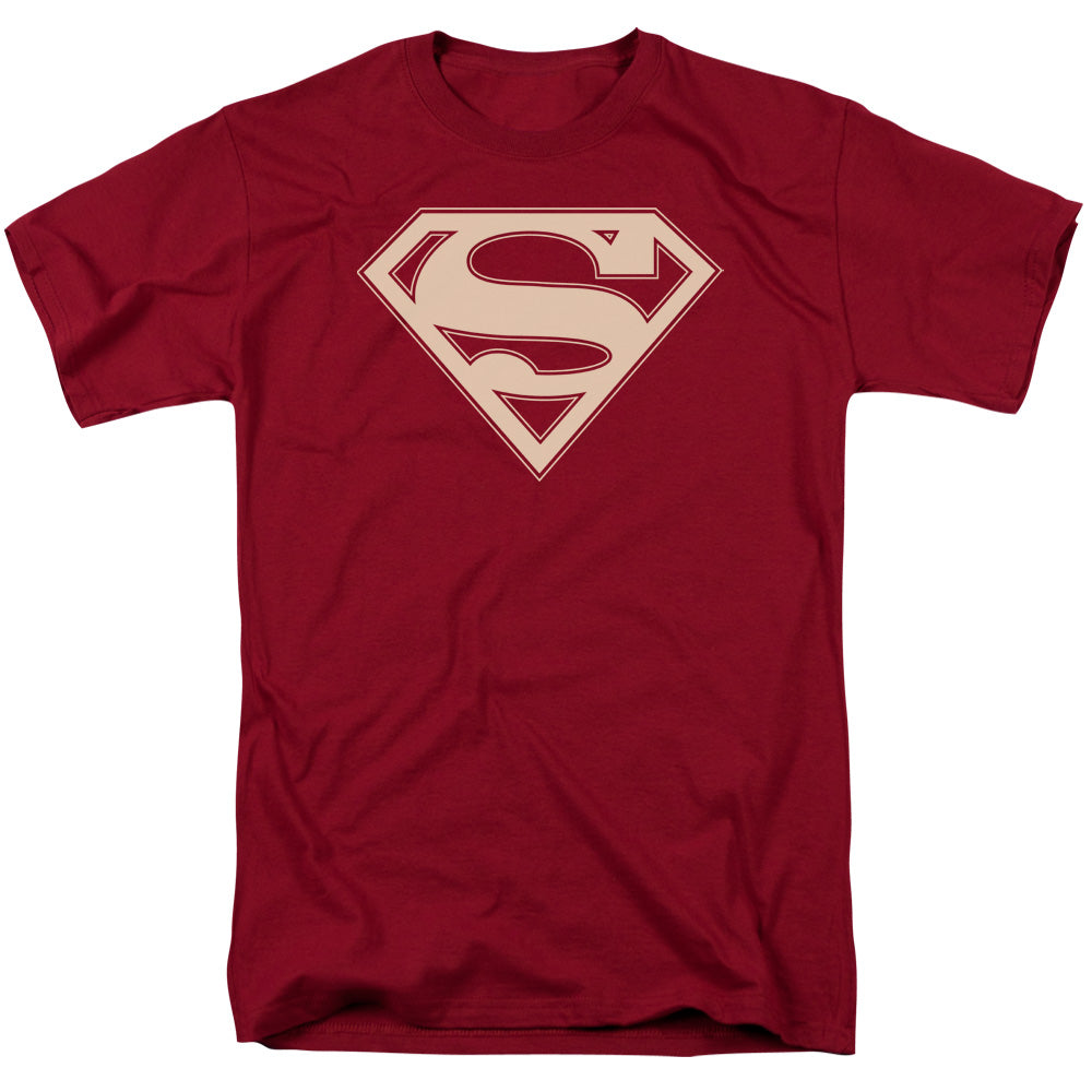 Superman - Crimson & Cream Shield - Short Sleeve Adult 18/1 - Cardinal T-shirt