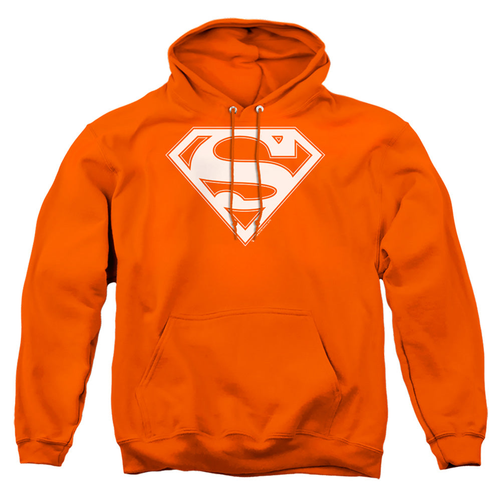 Superman - Orange & White Shield - Adult Pull-over Hoodie - Orange