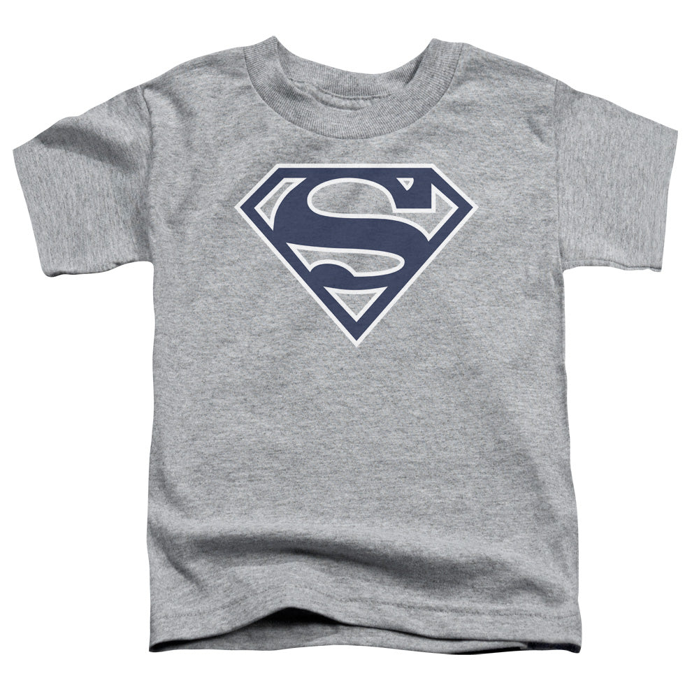 Superman - Navy & White Shield - Short Sleeve Toddler Tee - Athletic Heather T-shirt