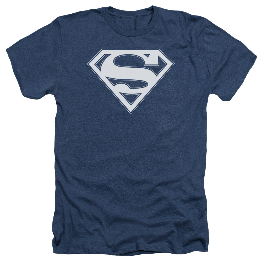 Superman - Navy & White Shield - Adult Heather - Navy