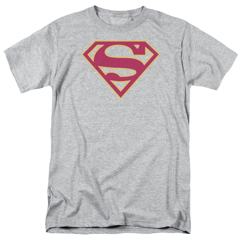 Superman - Red & Gold Shield - Short Sleeve Adult 18/1 - Athletic Heather T-shirt